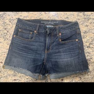 American Eagle dark wash midi shorts